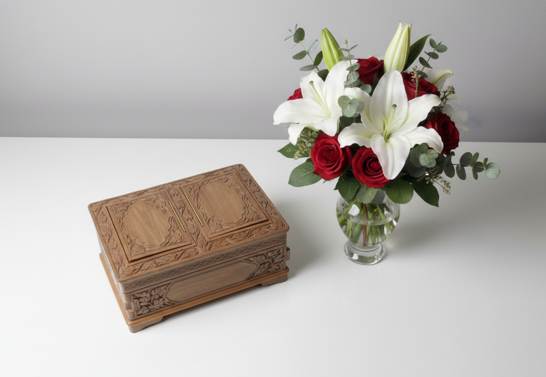 Handmade Wallnut Wood Box for Holy Books