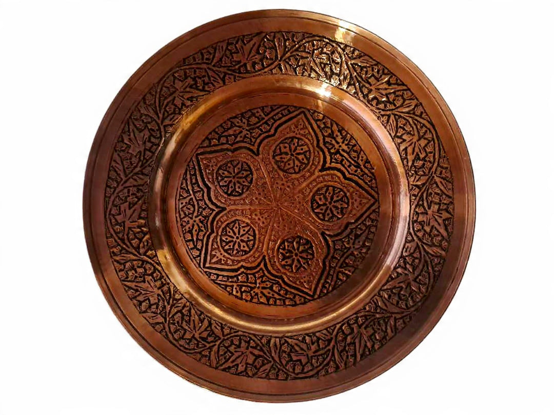 Kashmiri Copperwarw Plate | Artisan-Made | Heritage Craft