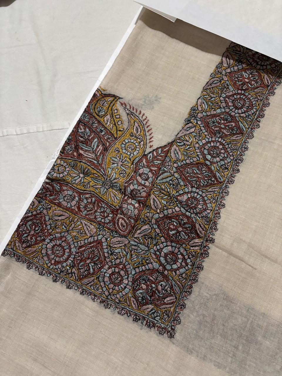 Sozni Hand Embroidered Mens Ghutra | Square Scarf
