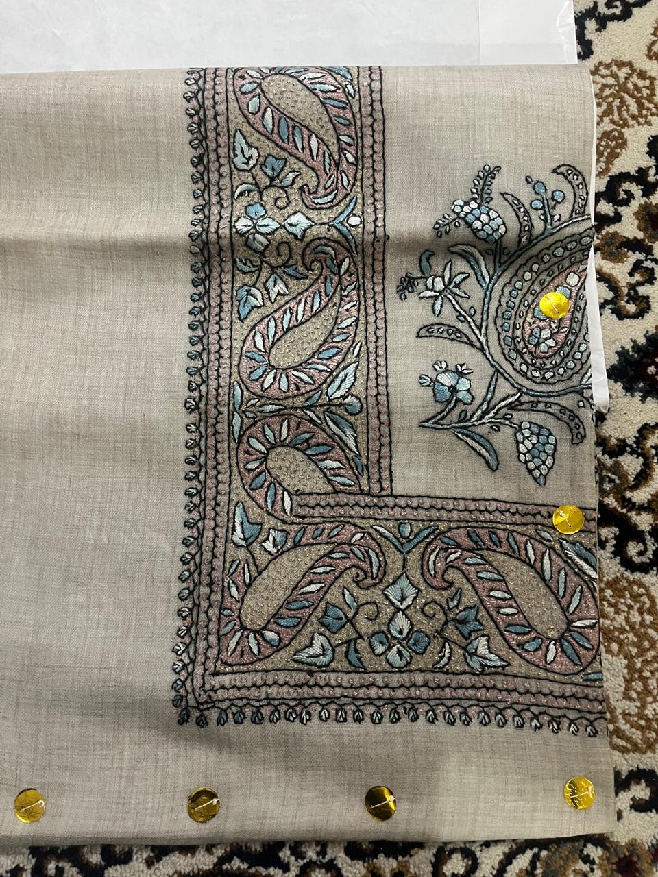 Sozni Hand Embroidered Mens Ghutra | Square Scarf