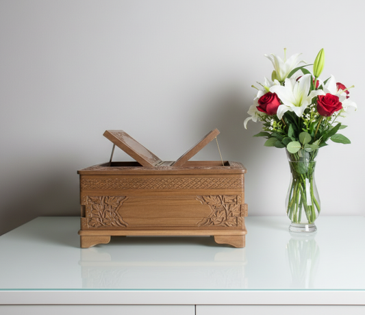 Handmade Wallnut Wood Box for Holy Books