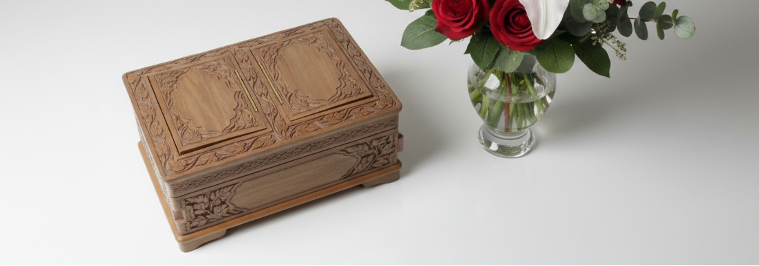 Handmade Wallnut Wood Box for Holy Books