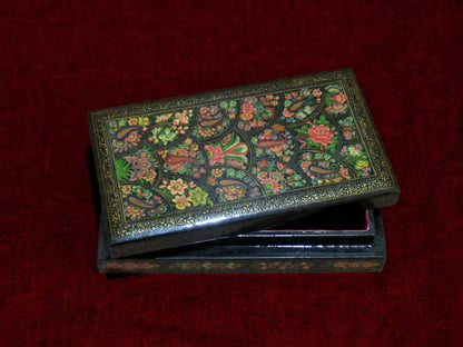 Kashmiri Papier Mâché Rectangular Box (Multi Hazar) | 22K Gold | Artisan-Made