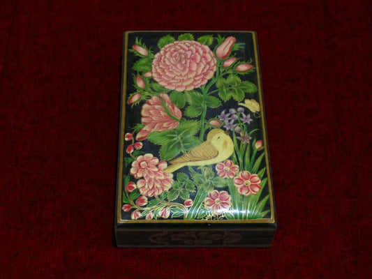 Kashmiri Papier Mâché Rectangular Box (Khatai) | 22K Gold Outlined | Artisan-Made