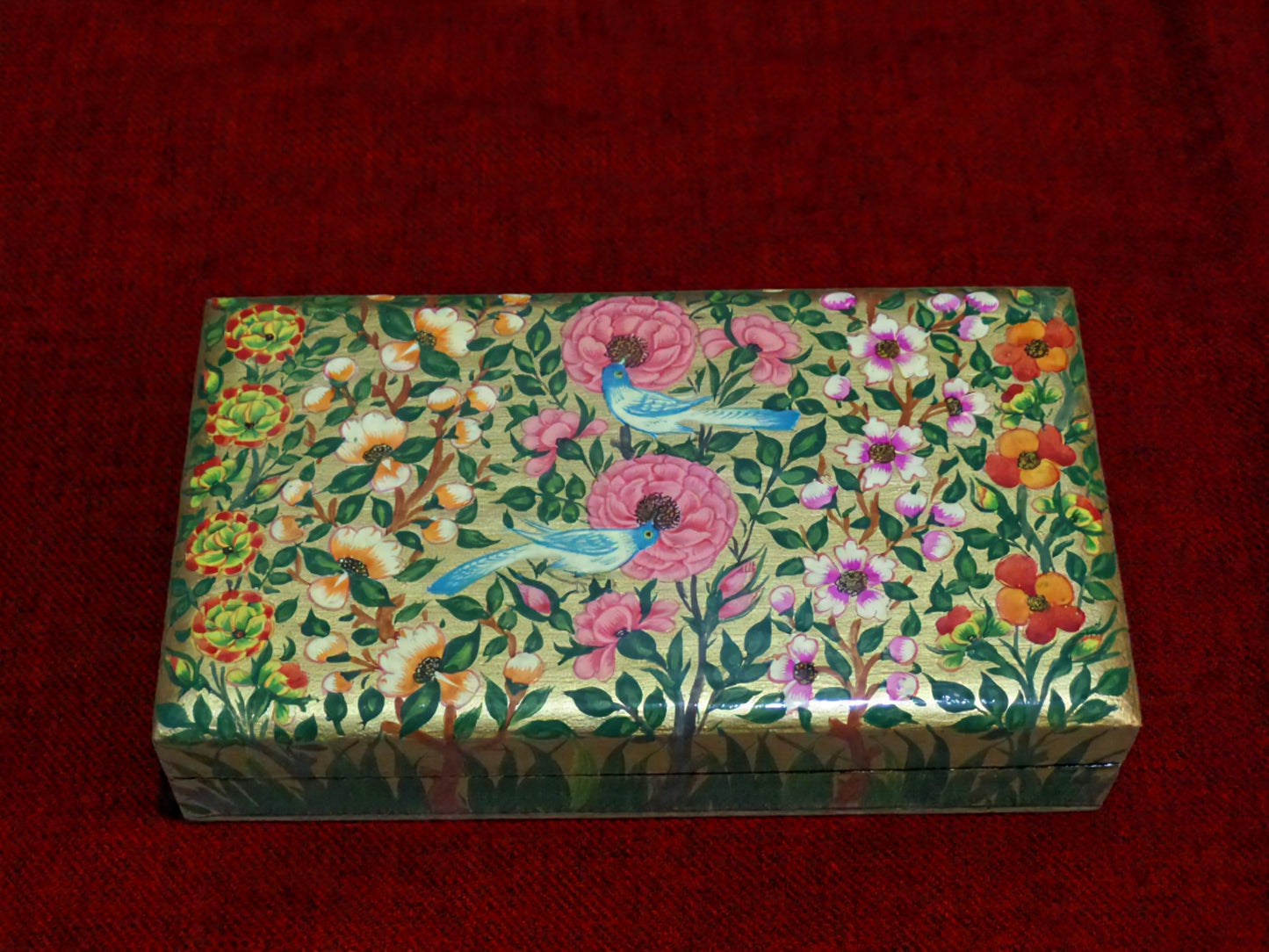 Kashmiri Papier Mâché Rectangular Box (Gul-e-Hazar) | Artisan-Made