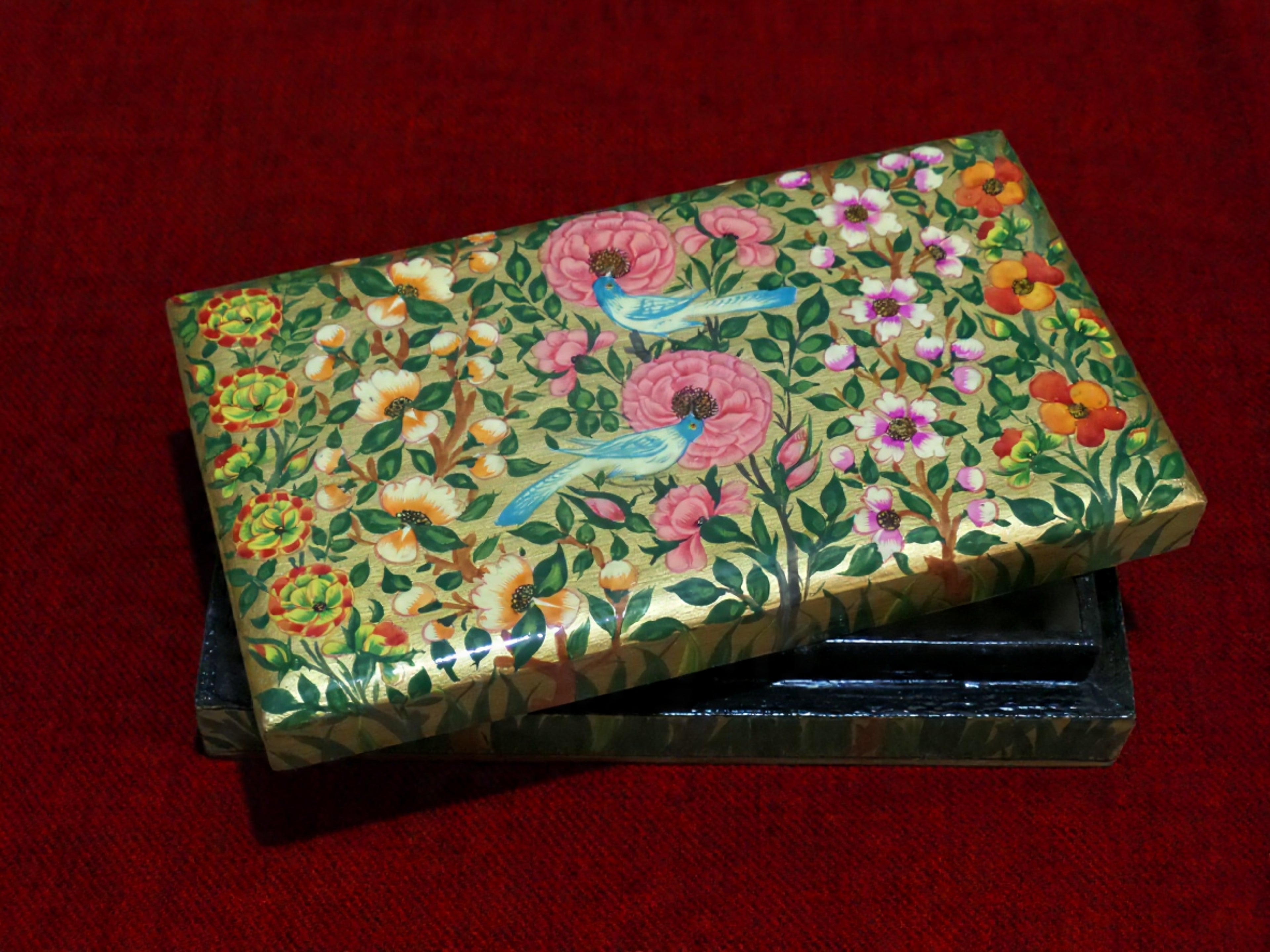 Kashmiri Papier Mâché Rectangular Box (Gul-e-Hazar) | Artisan-Made