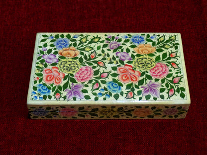 Kashmiri Papier Mâché Rectangular Box (Gul-e-Vilayat) | Pine | Artisan-Made