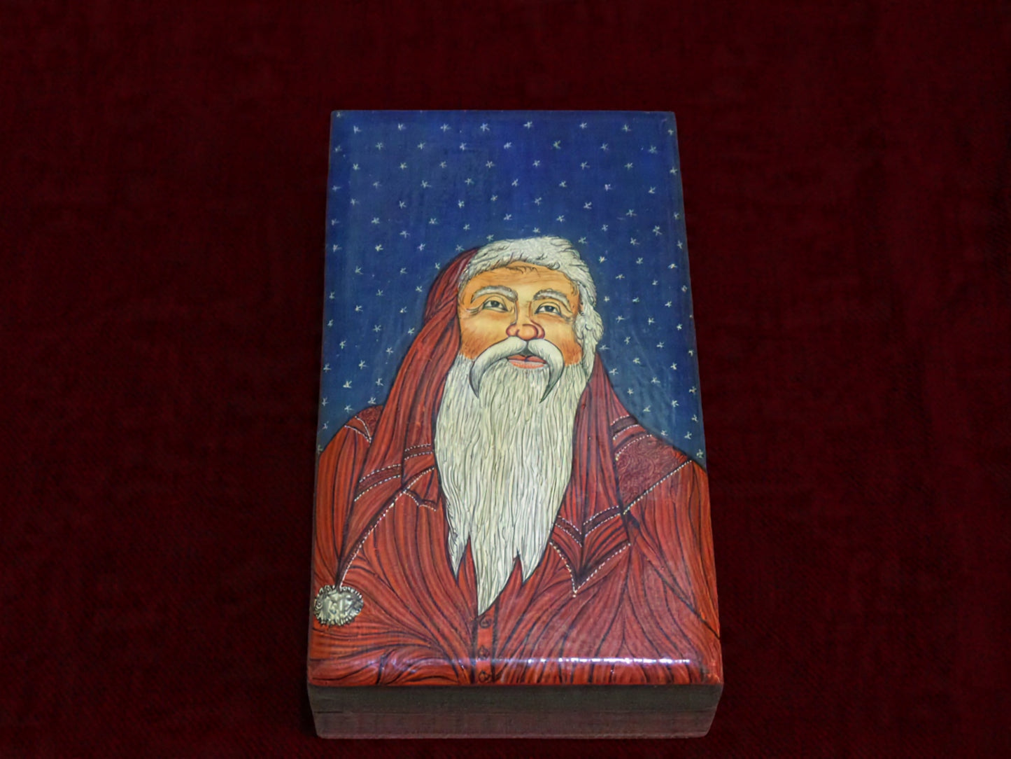 Kashmiri Papier Mâché Rectangular Box (Santa) | Artisan-Made