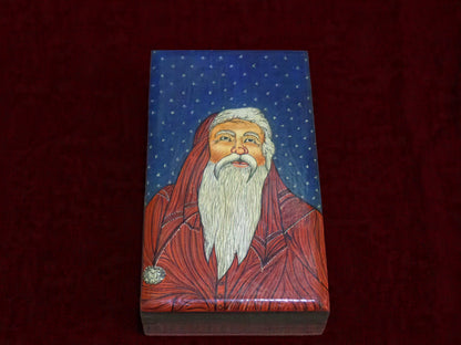 Kashmiri Papier Mâché Rectangular Box (Santa) | Artisan-Made
