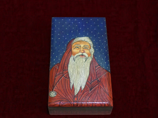 Kashmiri Papier Mâché Rectangular Box (Santa) | Artisan-Made